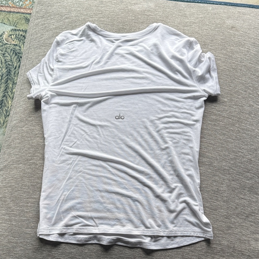 Alo White T-Shirt. Size XS. Never worn. Back shown.